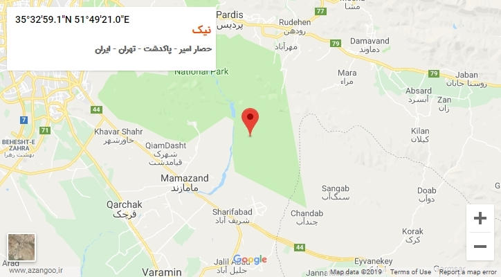 روستای نیک بر روی نقشه