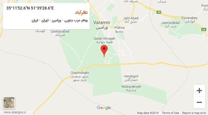 روستای نظرآباد بر روی نقشه