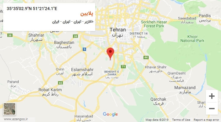 روستای پلایین بر روی نقشه