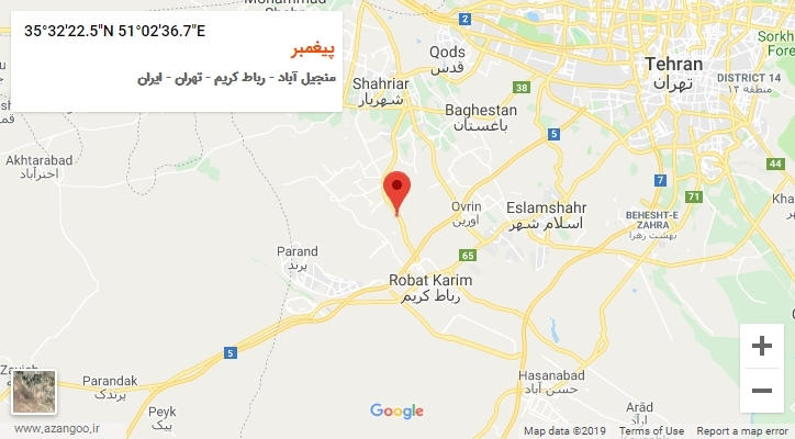 روستای پیغمبر بر روی نقشه