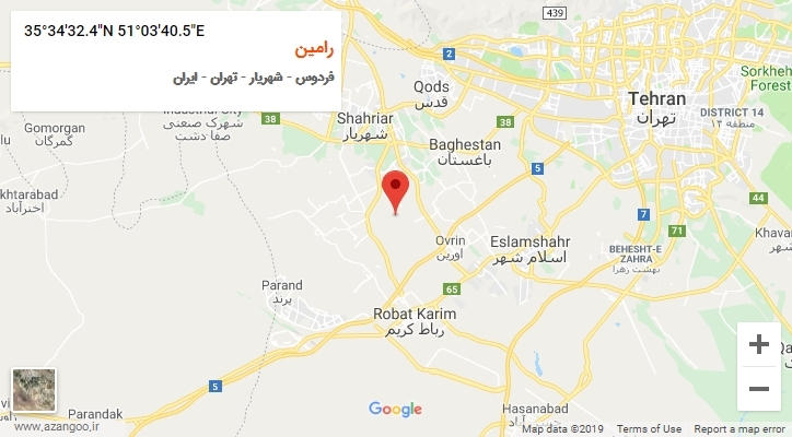 روستای رامین بر روی نقشه