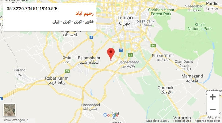 روستای رحیم آباد بر روی نقشه