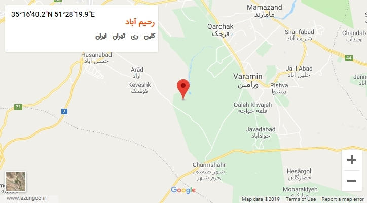 روستای رحیم آباد بر روی نقشه