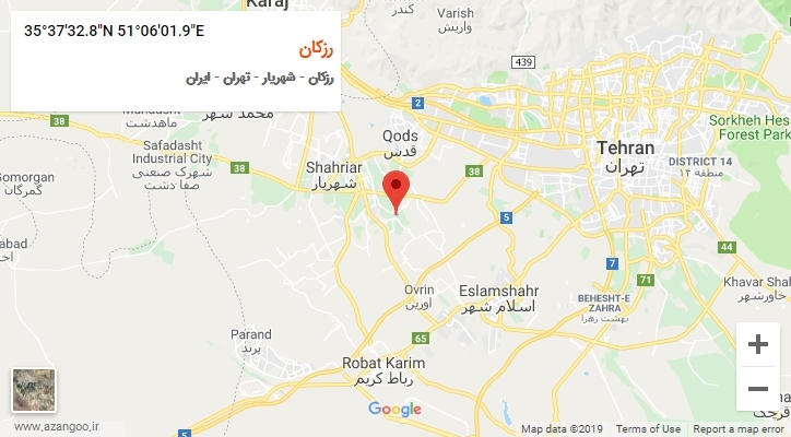 روستای رزکان بر روی نقشه
