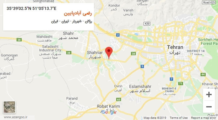 روستای رضی آبادپایین بر روی نقشه