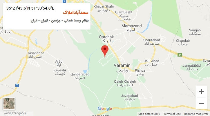 روستای سعدآباداملاک بر روی نقشه