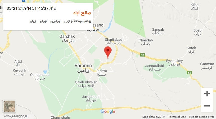 روستای صالح آباد بر روی نقشه
