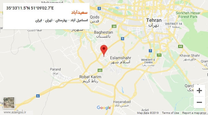 روستای سعیدآباد بر روی نقشه
