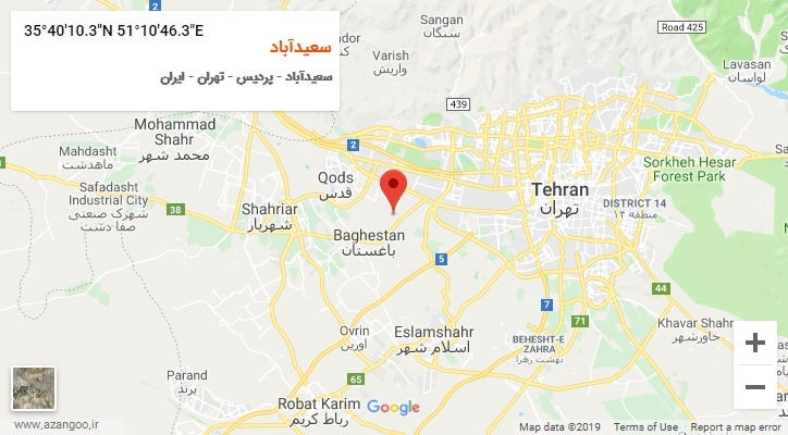 روستای سعیدآباد بر روی نقشه
