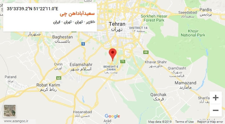روستای سعیدآباداهن چی بر روی نقشه