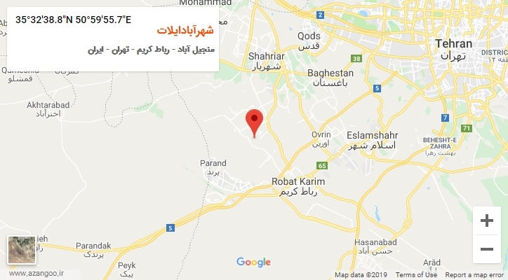 روستای شهرآبادایلات بر روی نقشه