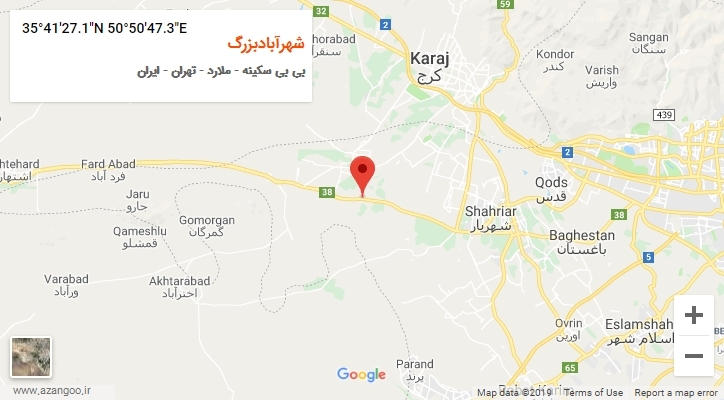 روستای شهرآبادبزرگ بر روی نقشه
