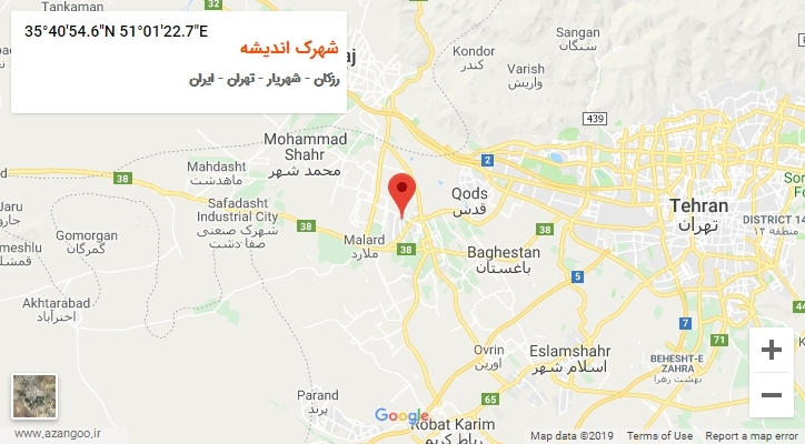 روستای شهرک اندیشه بر روی نقشه