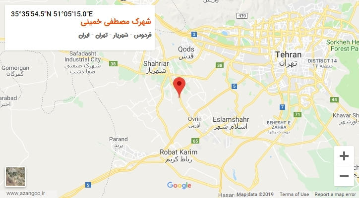 روستای شهرک مصطفی خمینی بر روی نقشه