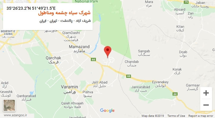 روستای شهرک سیاه چشمه ومناطول بر روی نقشه