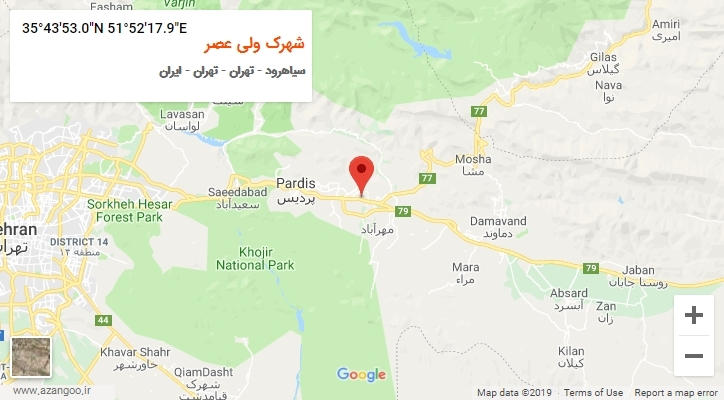 روستای شهرک ولی عصر بر روی نقشه