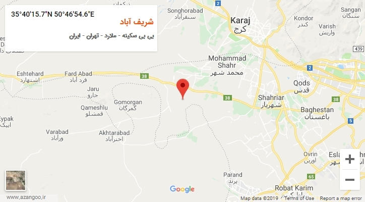 روستای شریف آباد بر روی نقشه