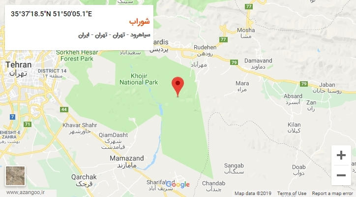 روستای شوراب بر روی نقشه