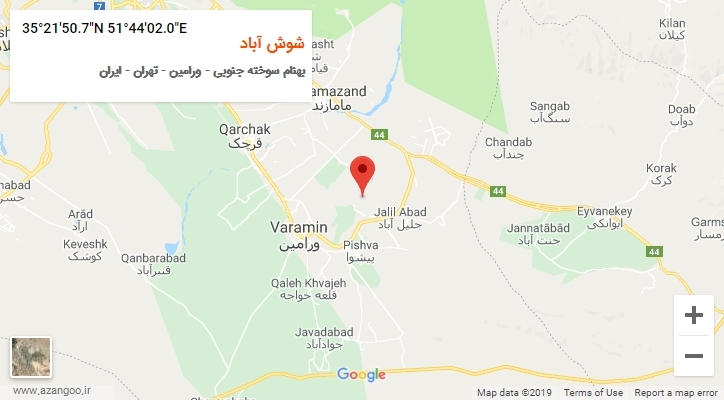 روستای شوش آباد بر روی نقشه