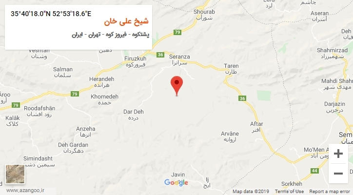 روستای شیخ علی خان بر روی نقشه