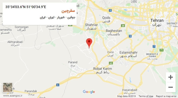 روستای سقرچین بر روی نقشه