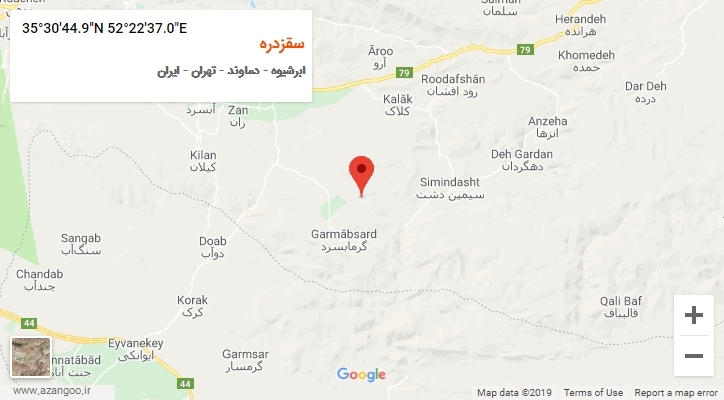روستای سقزدره بر روی نقشه