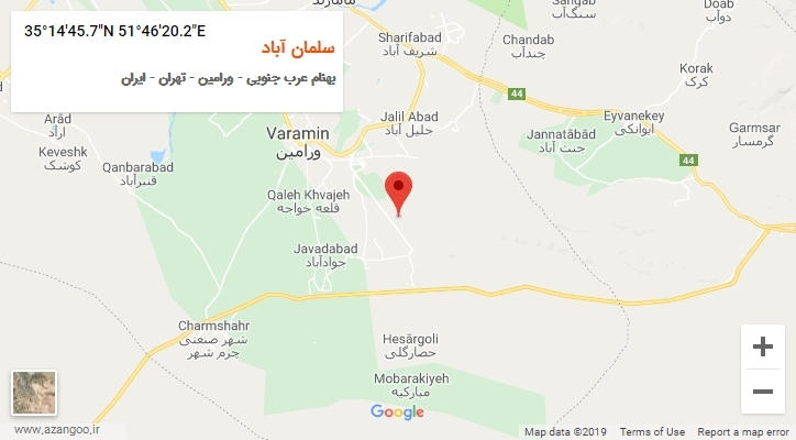 روستای سلمان آباد بر روی نقشه