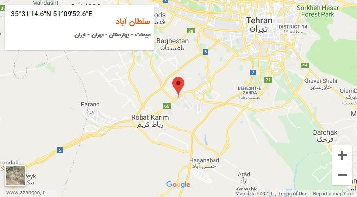 روستای سلطان آباد بر روی نقشه