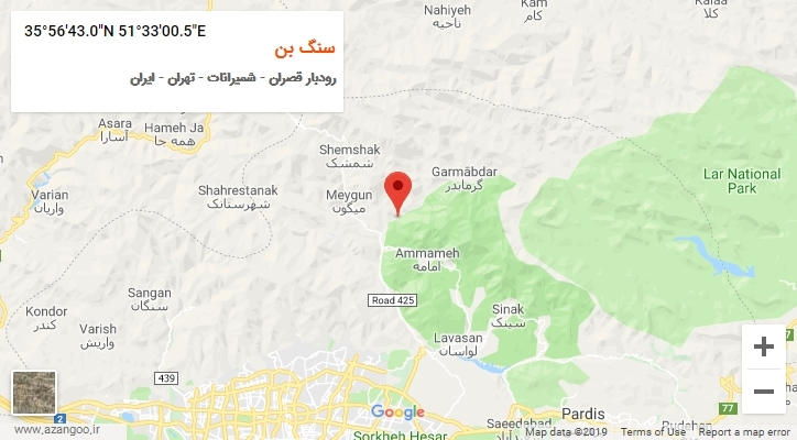 روستای سنگ بن بر روی نقشه