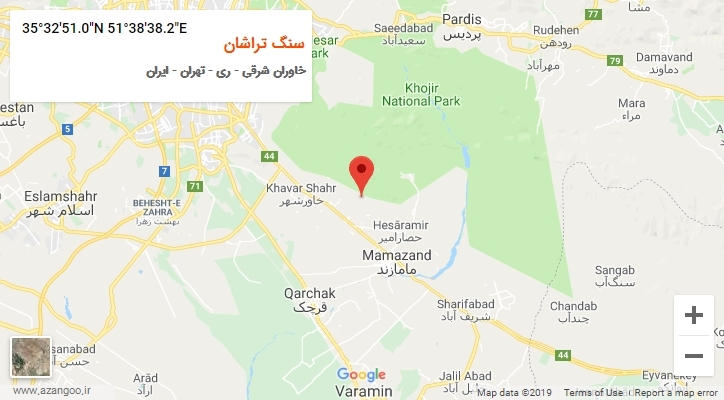 روستای سنگ تراشان بر روی نقشه