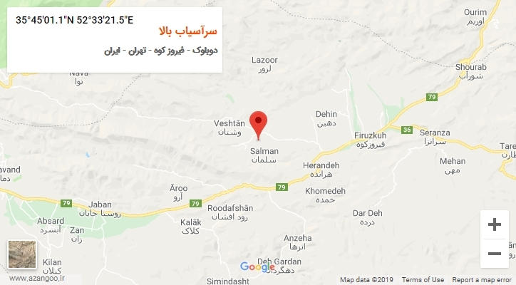 روستای سرآسیاب بالا بر روی نقشه
