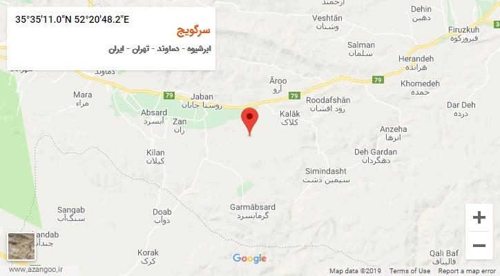 روستای سرگویج بر روی نقشه
