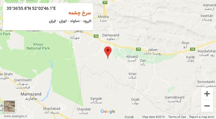 روستای سرخ چشمه بر روی نقشه