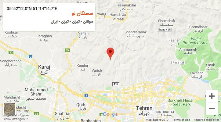 روستای سسنگان نو بر روی نقشه