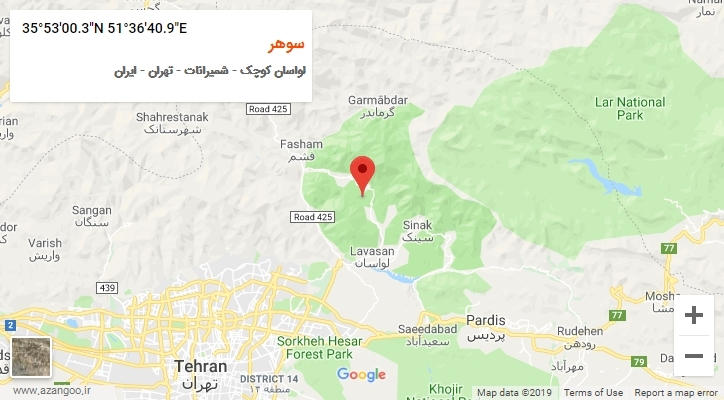 روستای سوهر بر روی نقشه