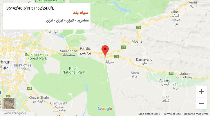 روستای سیاه بند بر روی نقشه