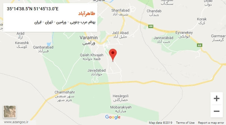 روستای طاهرآباد بر روی نقشه