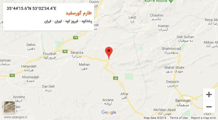 روستای طارم گورسفید بر روی نقشه