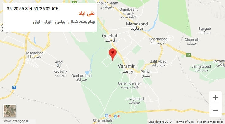 روستای تقی آباد بر روی نقشه