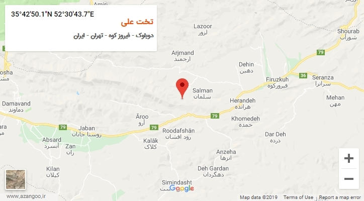 روستای تخت علی بر روی نقشه