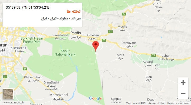 روستای تخته ها بر روی نقشه