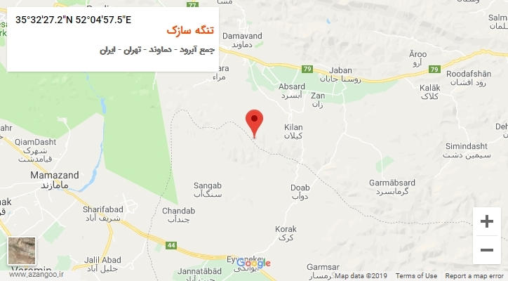 روستای تنگه سازک بر روی نقشه