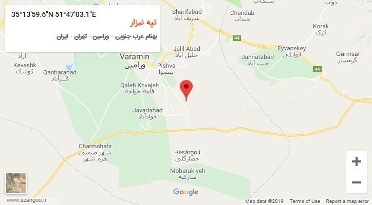 روستای تپه نیزار بر روی نقشه