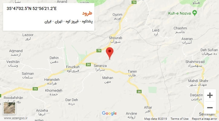 روستای طرود بر روی نقشه