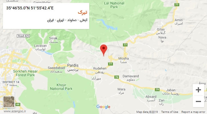 روستای تیرک بر روی نقشه