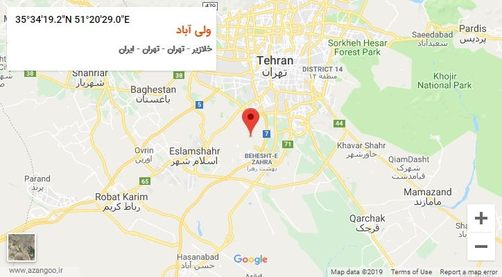 روستای ولی آباد بر روی نقشه