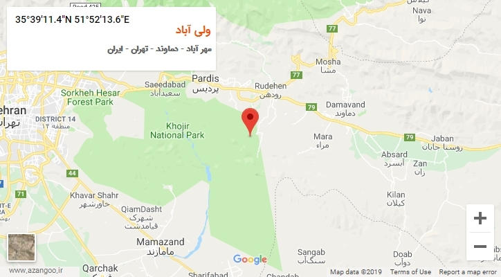 روستای ولی آباد بر روی نقشه