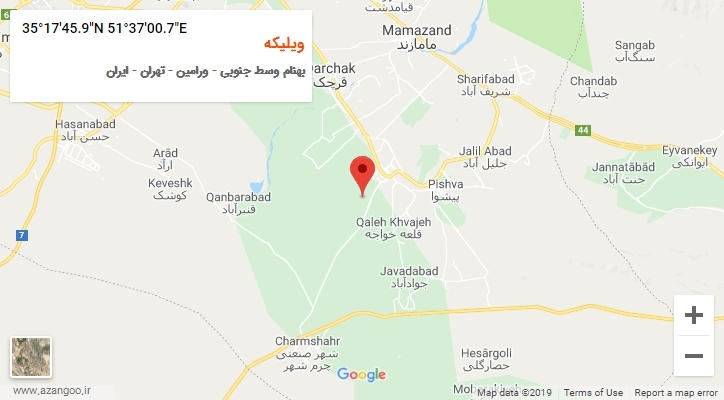 روستای ویلیکه بر روی نقشه