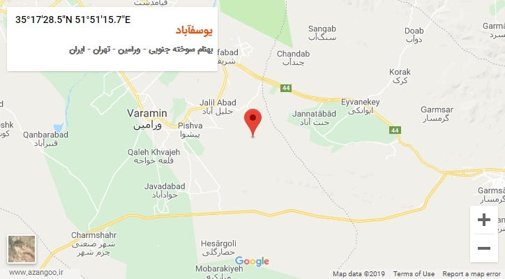 روستای یوسفآباد بر روی نقشه