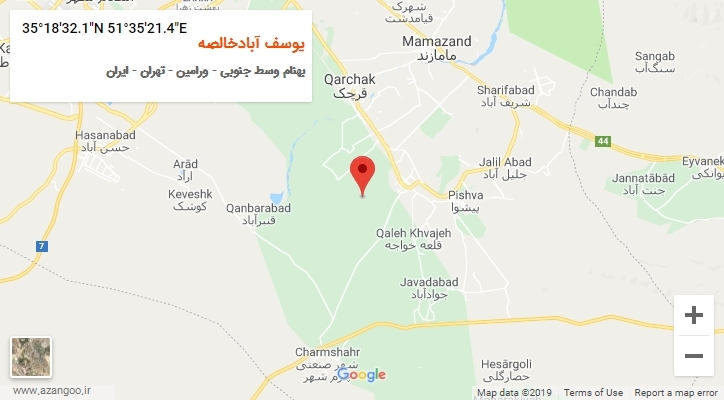 روستای یوسف آبادخالصه بر روی نقشه